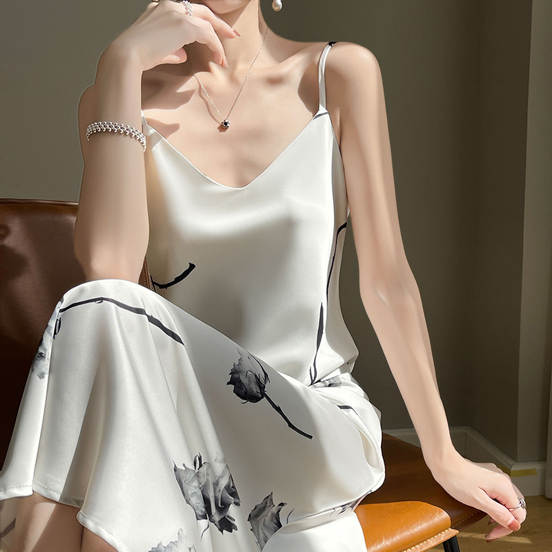 bottoming printed nightdress long skirt 53