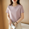 Double-sided mercerized cotton T-shirt half-sleeved T-shirt women's clothing 20