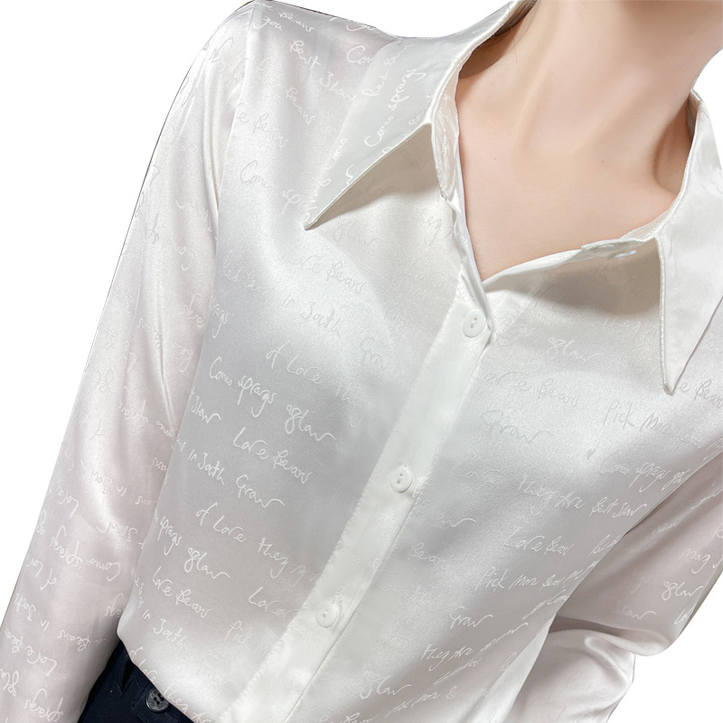 Jacquard Alphabet Blouse Oversized Top 52