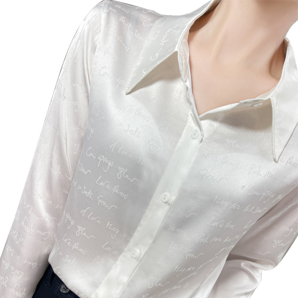 Jacquard Alphabet Blouse Oversized Top 52