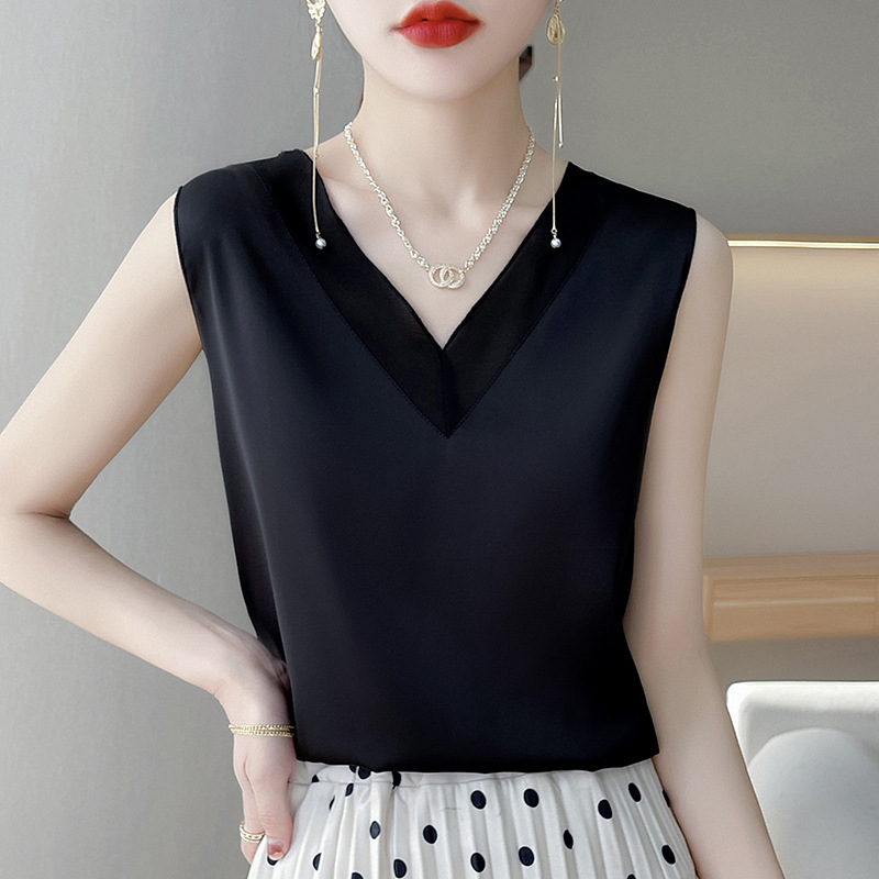 New V-neck silk camisole sleeveless top for women 06