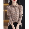 Polka Dot Shirt Ladies Classic Polka Dot Cardigan Top 21