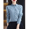 Polka Dot Shirt Ladies Classic Polka Dot Cardigan Top 21