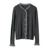 Root yarn splicing cardigan women's round neck bottoming shirt 15