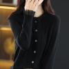 Root yarn splicing cardigan women's round neck bottoming shirt 15