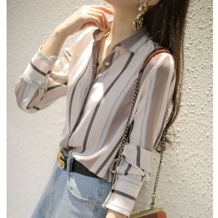 Silk Shirt Ladies Top Feminine Shirt Long Sleeve 22