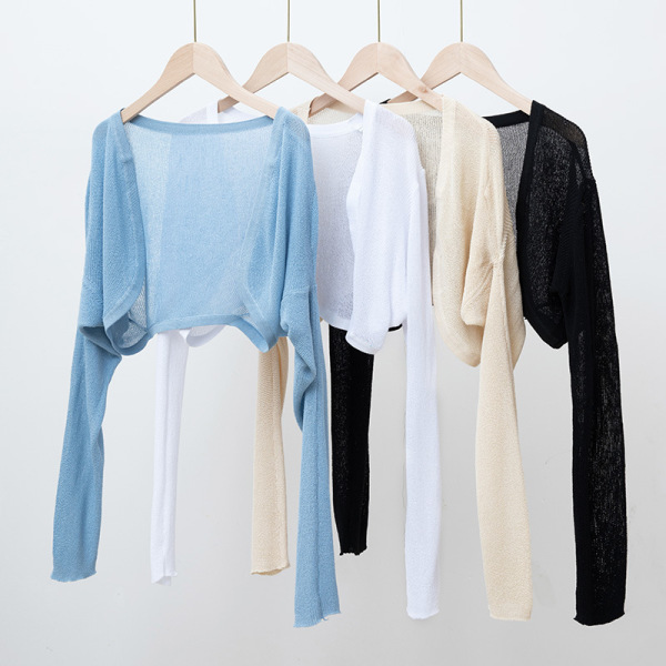 Thin ice silk knitted long-sleeved cardigan 25