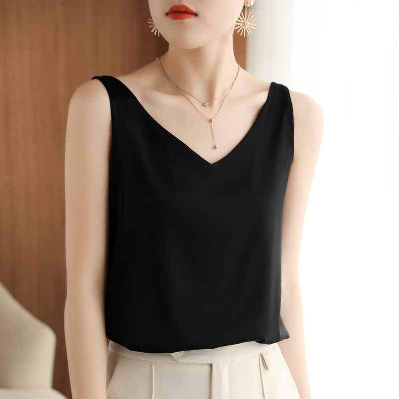 vest women inner round neck solid color sleeveless bottoming shirt 10