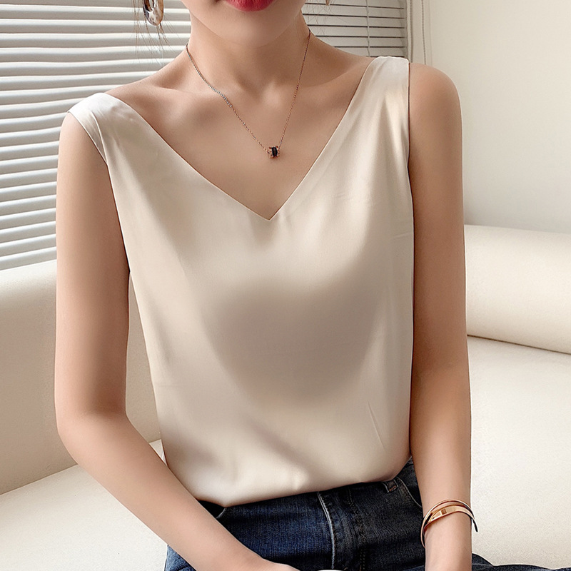vest women inner round neck solid color sleeveless bottoming shirt 10