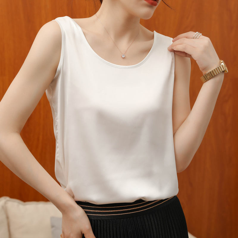 vest women inner round neck solid color sleeveless bottoming shirt 10