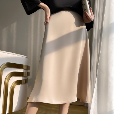 A-line skirt fashion mulberry silk satin silky high waist umbrella skirt 69