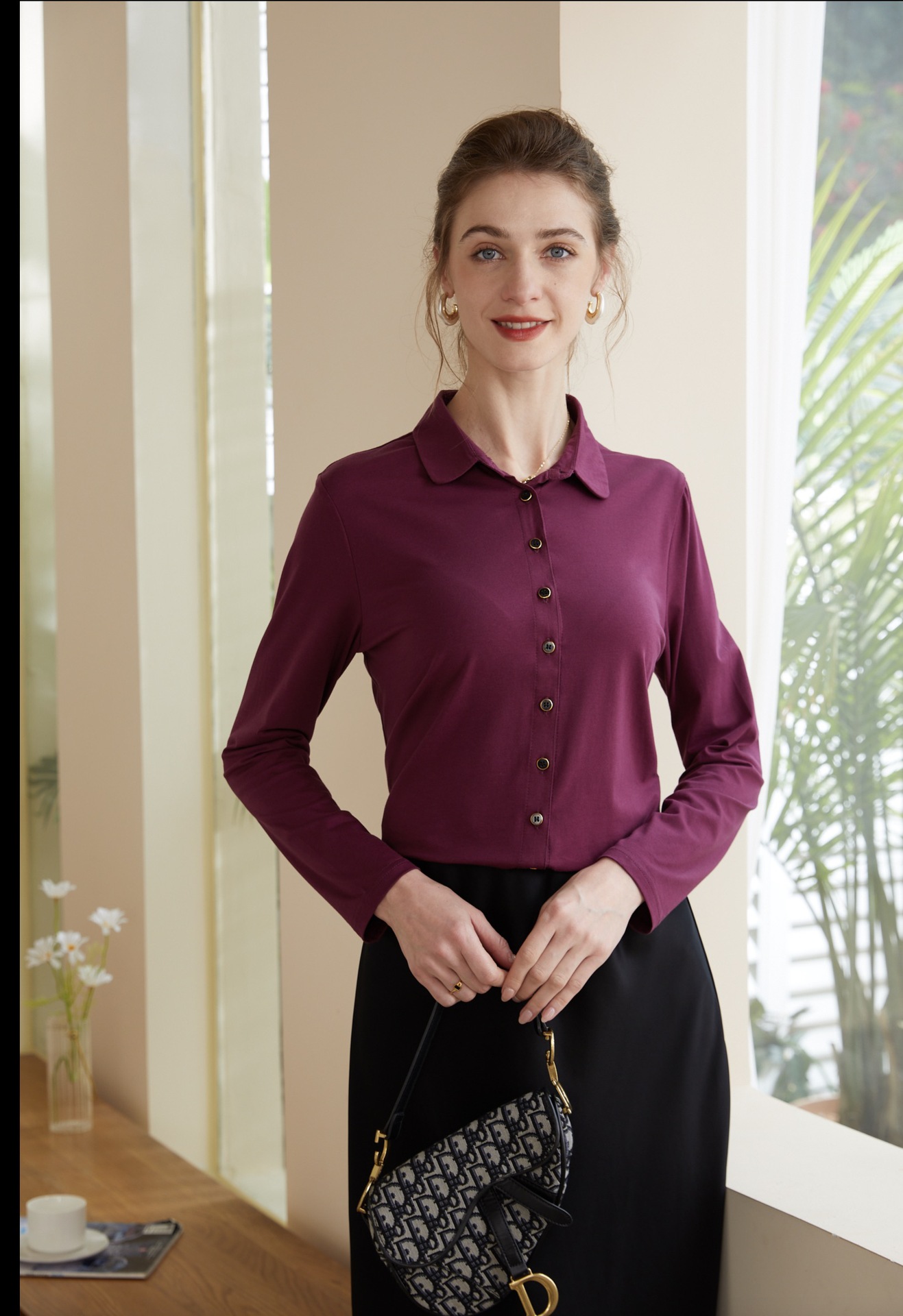 doll collar shirt long sleeve top 92