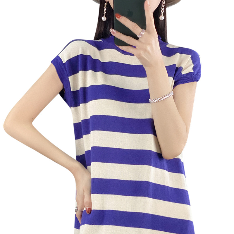 Dress Crew Neck Classic Stripe Sleeveless 63