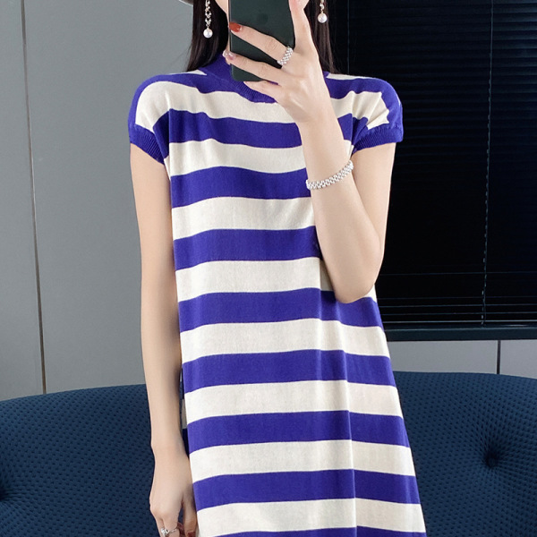 Dress Crew Neck Classic Stripe Sleeveless 63