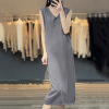 Dress V-neck mid-length knitted sleeveless dress 126
