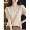 Half-sleeved thin cutout cropped cashmere top 14
