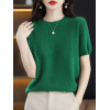 Half-sleeved thin cutout cropped cashmere top 14