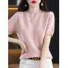 Half-sleeved thin cutout cropped cashmere top 14