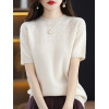Half-sleeved thin cutout cropped cashmere top 14