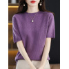 Half-sleeved thin cutout cropped cashmere top 14
