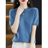 Half-sleeved thin cutout cropped cashmere top 14