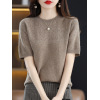 Half-sleeved thin cutout cropped cashmere top 14
