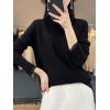 Hollow-out long-sleeved mid-high collar mesh bottoming shirt 74