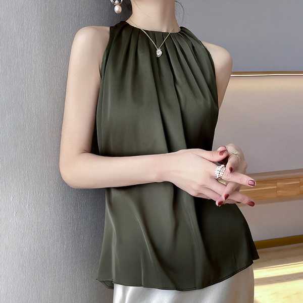 Mulberry silk knitted bottoming shirt sleeveless top 107