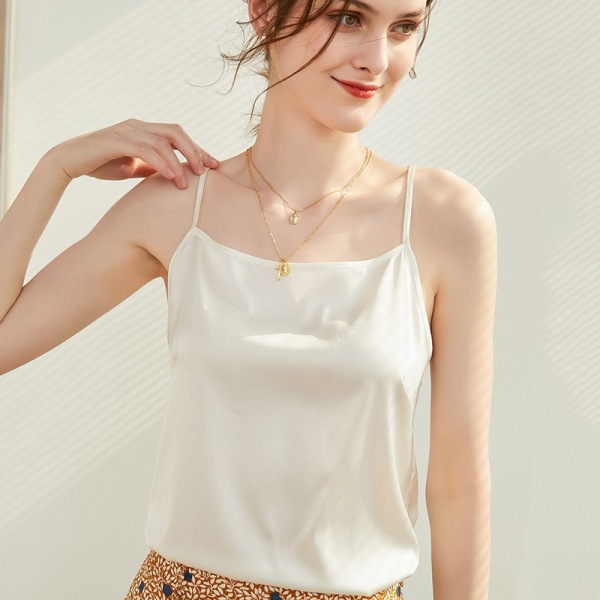 Off-neck silk-satin camisole 127