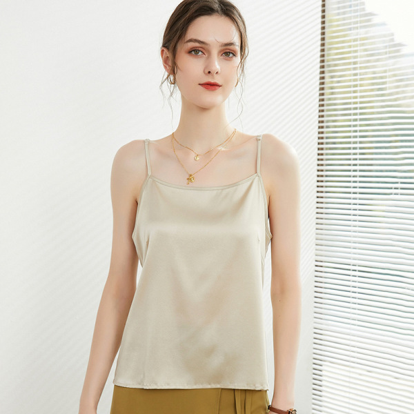 Off-neck silk-satin camisole 127