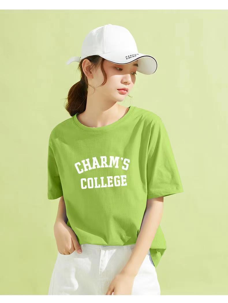 round neck loose t-shirt thin bottoming top western style 149