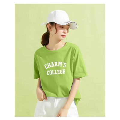 round neck loose t-shirt thin bottoming top western style 149