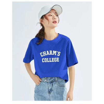 round neck loose t-shirt thin bottoming top western style 149