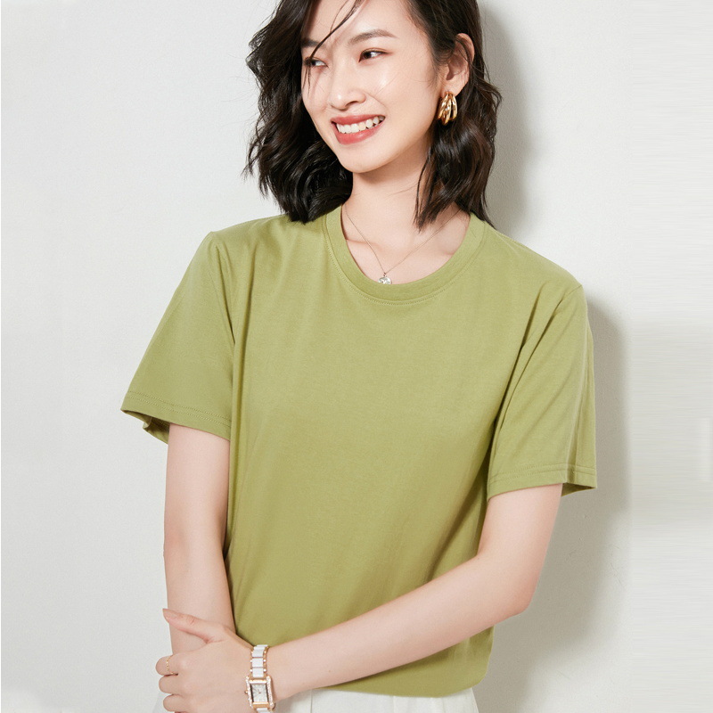 Round neck short sleeve cotton couple t-shirt 148