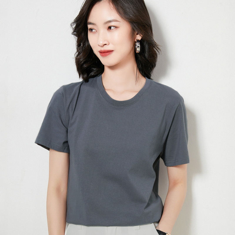 Round neck short sleeve cotton couple t-shirt 148