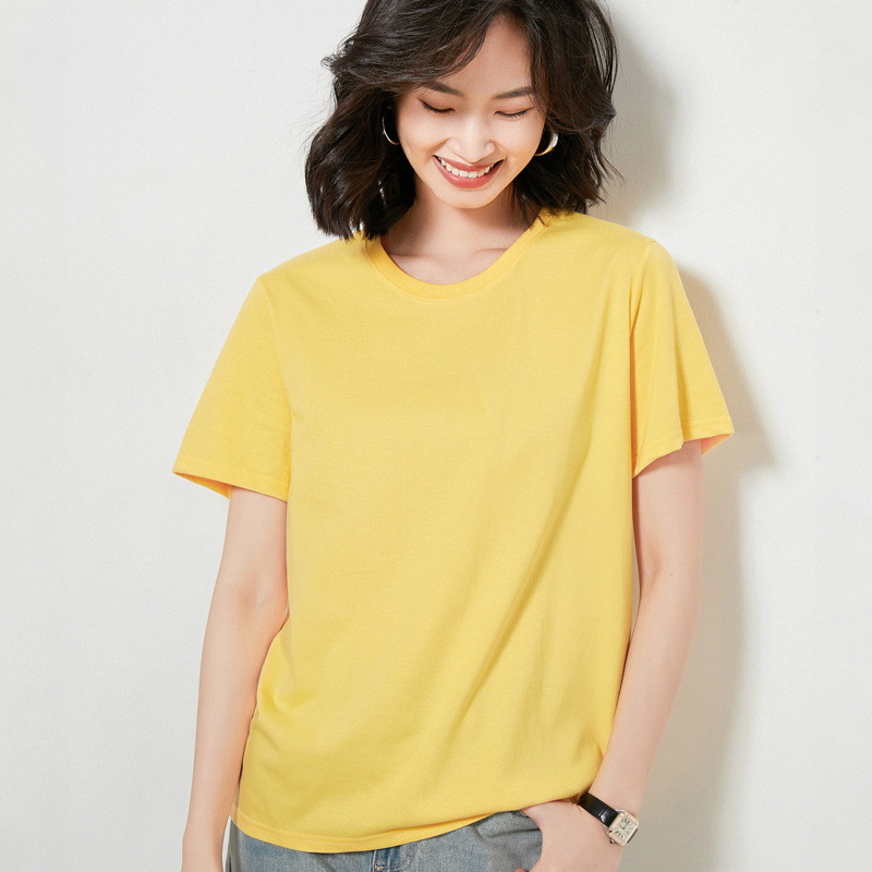 Round neck short sleeve cotton couple t-shirt 148