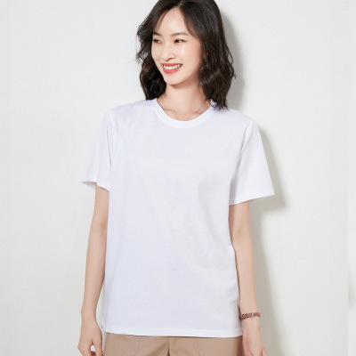 Round neck short sleeve cotton couple t-shirt 148