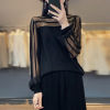 Round neck sweater western style mesh inner knitted bottoming shirt 81