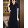 Shirt Collar Cotton A-Line Dress T-Shirt Dress 119