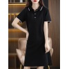 Shirt Collar Cotton A-Line Dress T-Shirt Dress 119