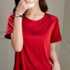 Silk satin slim round neck top loose temperament small shirt 145