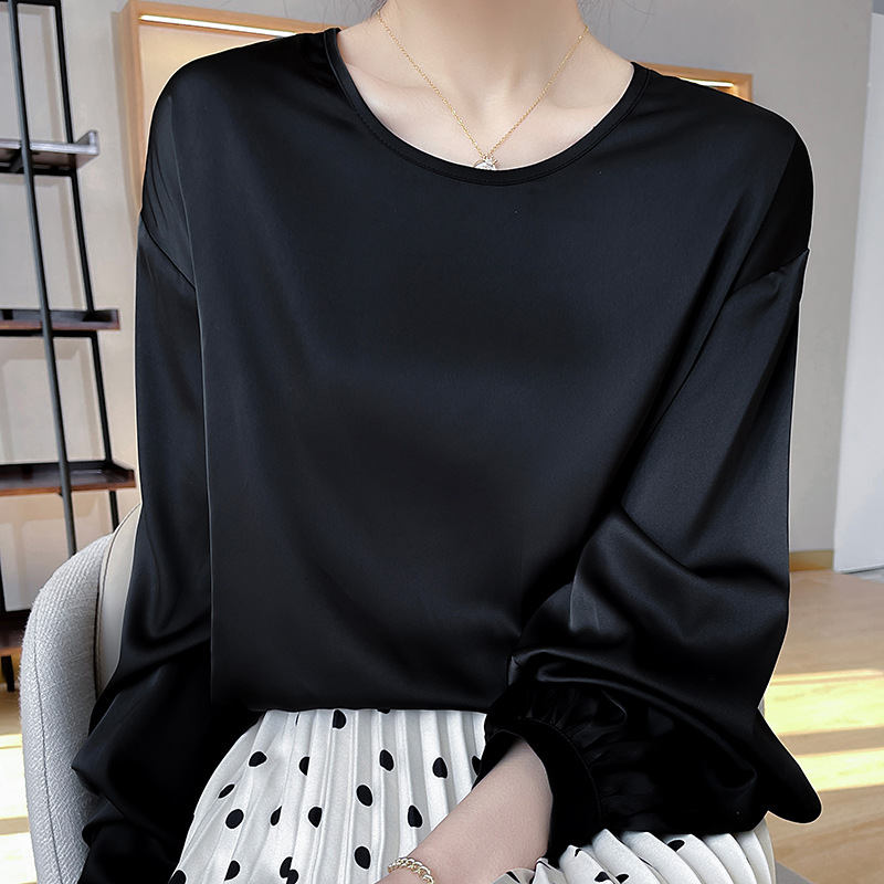 Silk Texture Shirt Long Sleeve Top 13