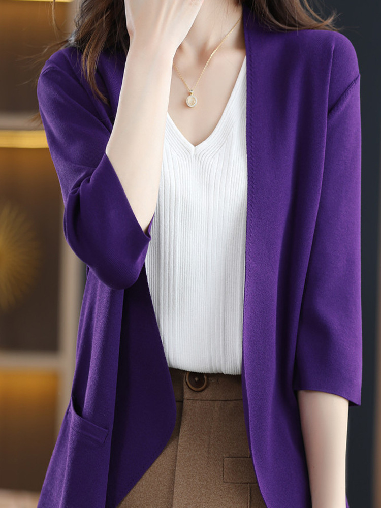 Spring and Autumn Knitted Sweater Jacket Looks Loose 64