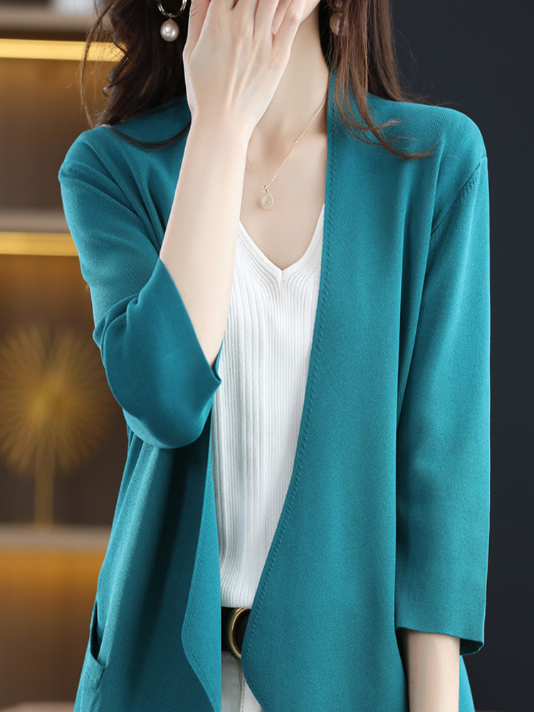 Spring and Autumn Knitted Sweater Jacket Looks Loose 64