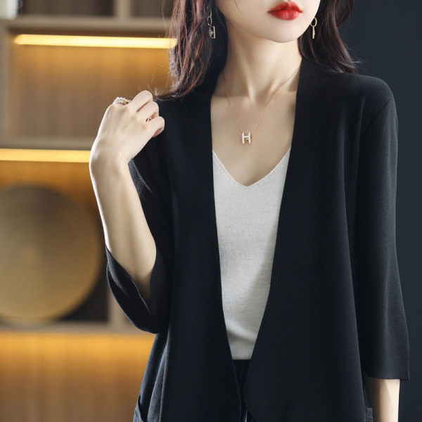 Spring and Autumn Knitted Sweater Jacket Looks Loose 64