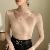 T-shirt women's slim fit thin knitted bottoming shirt 56