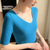 T-shirt women's slim fit thin knitted bottoming shirt 56