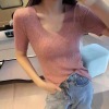 trendy knit bottoming shirt ice silk top 79