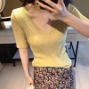 trendy knit bottoming shirt ice silk top 79
