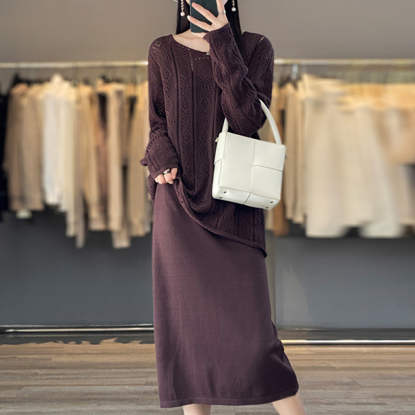 V Neck Dress Cotton Knit Camisole Sleeveless Skirt 110